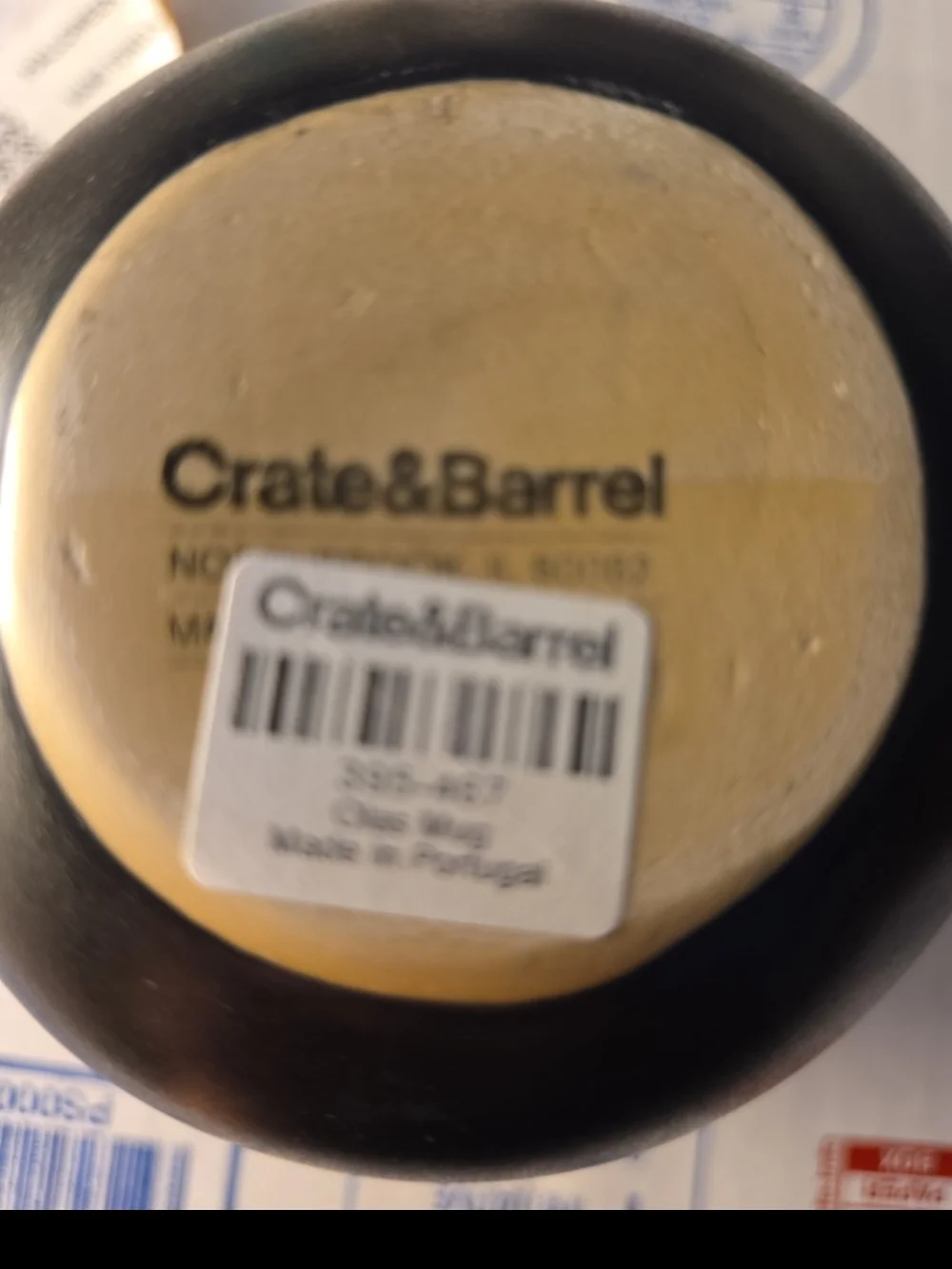 [6] Crate&Barrel Two-Tone Cream and Blue Ceramic Mug Set Of 6 BOXED INDIVIDUALLY